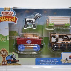 Thomas & Friends Wood Diesel's Dairy Drop-off Playset Fisher Price 2017 New